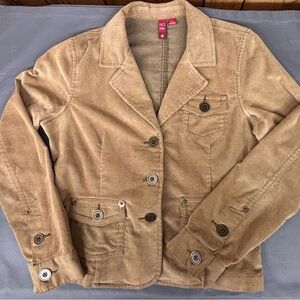 So Real So Right Y2K Tan Corduroy Blazer Jacket size Large